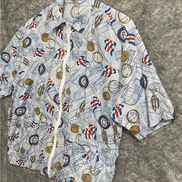 Vintage Stephen Williams Mens Shirt Jacket Medium 80s Zip Blue Nautical Boating - Picture 13 of 15
